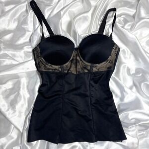 DKNY Black Lace Bustier Camisole Underwire Corset Top 32B